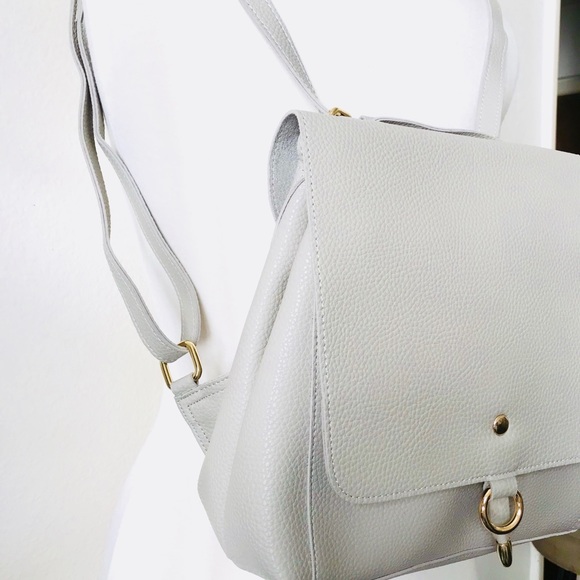 Minimal Vegan Leather Shoulder Backpack - Picture 5 of 8